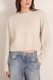 Loulou de Saison Bruzzi Cropped Sweater in Light Grey Melange