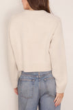 Loulou de Saison Bruzzi Cropped Sweater in Light Grey Melange