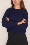 Loulou de Saison Bruzzi Cropped Sweater in Navy