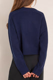 Loulou de Saison Bruzzi Cropped Sweater in Navy