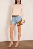 Loulou de Saison Masal Roundneck Long Sleeve Top in Cream Rose