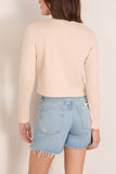 Loulou de Saison Masal Roundneck Long Sleeve Top in Cream Rose