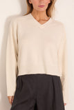 Loulou de Saison Anzor V-Neck Sweater in Ivory