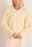 Loulou de Saison Anzor V-Neck Sweater in Butter