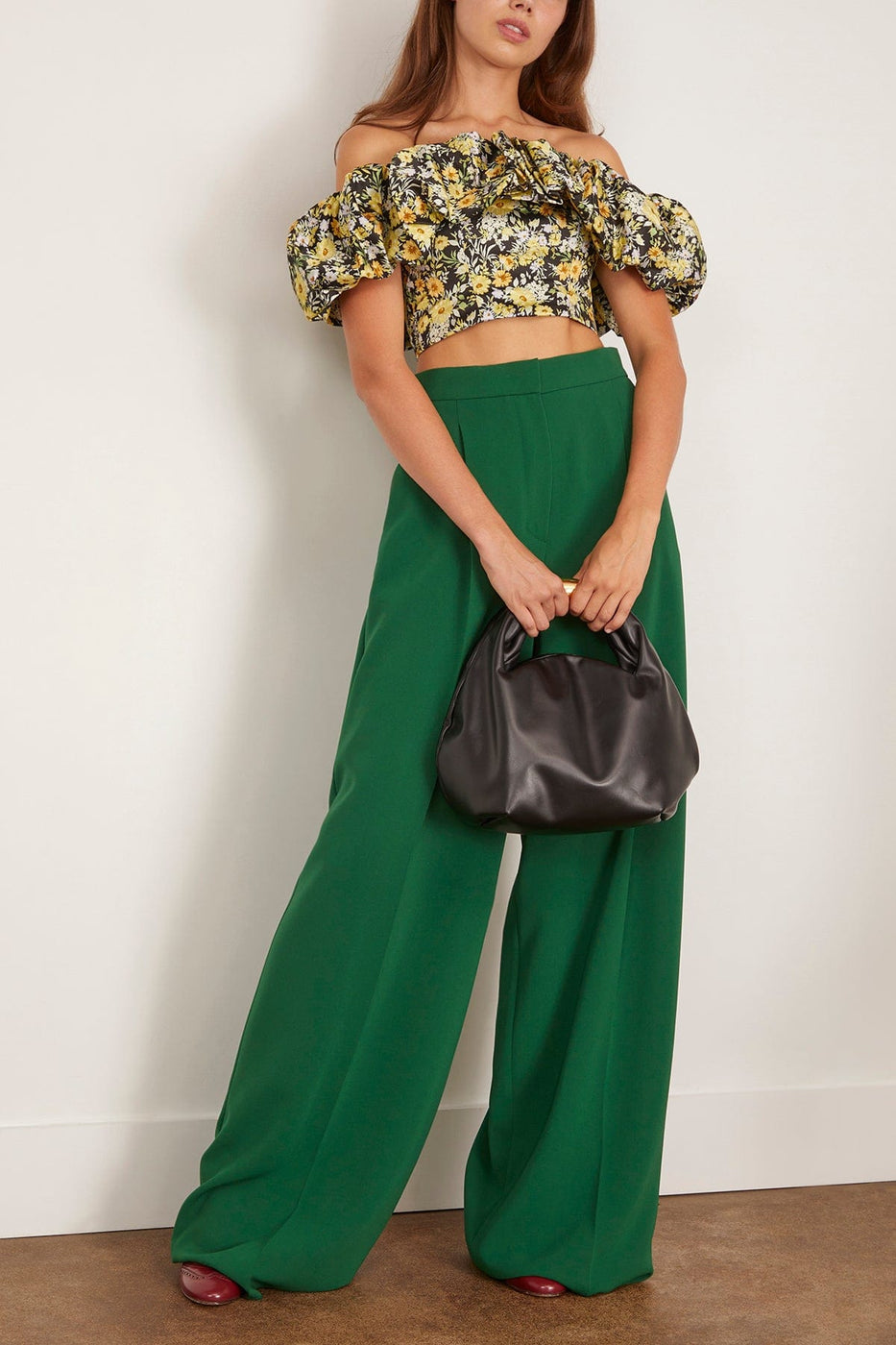 Max Mara Laccato Long Trouser in Emerald – Hampden Clothing