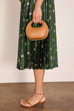 Leather Round Bag in Camel