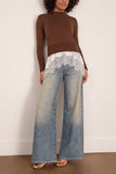Sacai Cotton Cashmere Knit Pullover in Brown