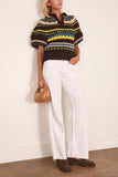 Mix Knit Pullover in Brown