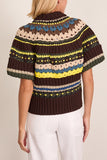Mix Knit Pullover in Brown