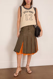 Sacai Nylon Twill Skirt in Dark Khaki