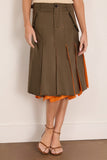 Sacai Nylon Twill Skirt in Dark Khaki