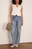Denim Vest in Off White