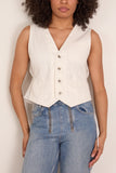 Denim Vest in Off White