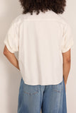 Denim x Knit Pullover in Off White