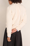 Sacai Cotton Cashmere Knit Jacket in Off White