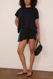 Lightweight Denim x Cotton Jersey T-Shirt in Navy/Blue