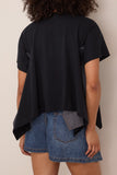 Lightweight Denim x Cotton Jersey T-Shirt in Navy/Blue