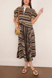 Sacai Horizontal Stripe Skirt in Brown/Beige