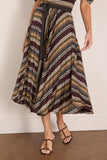 Sacai Horizontal Stripe Skirt in Brown/Beige