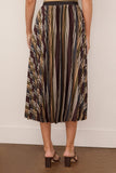 Sacai Horizontal Stripe Skirt in Brown/Beige