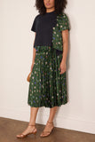 Floral Print T-Shirt in Navy/Green
