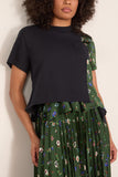 Floral Print T-Shirt in Navy/Green