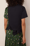 Floral Print T-Shirt in Navy/Green
