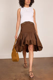 Sacai Nylon Twill Skirt in Brown