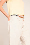 Plan C Leather and Rope Belt in Blue White
