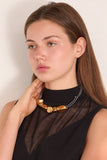 Plan C Stone Cord Necklace in Blue Gold