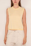 Plan C Bicolor Jacquard Top in Light Yellow Cream