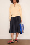 Plan C Pleated Skirt in Blue Black