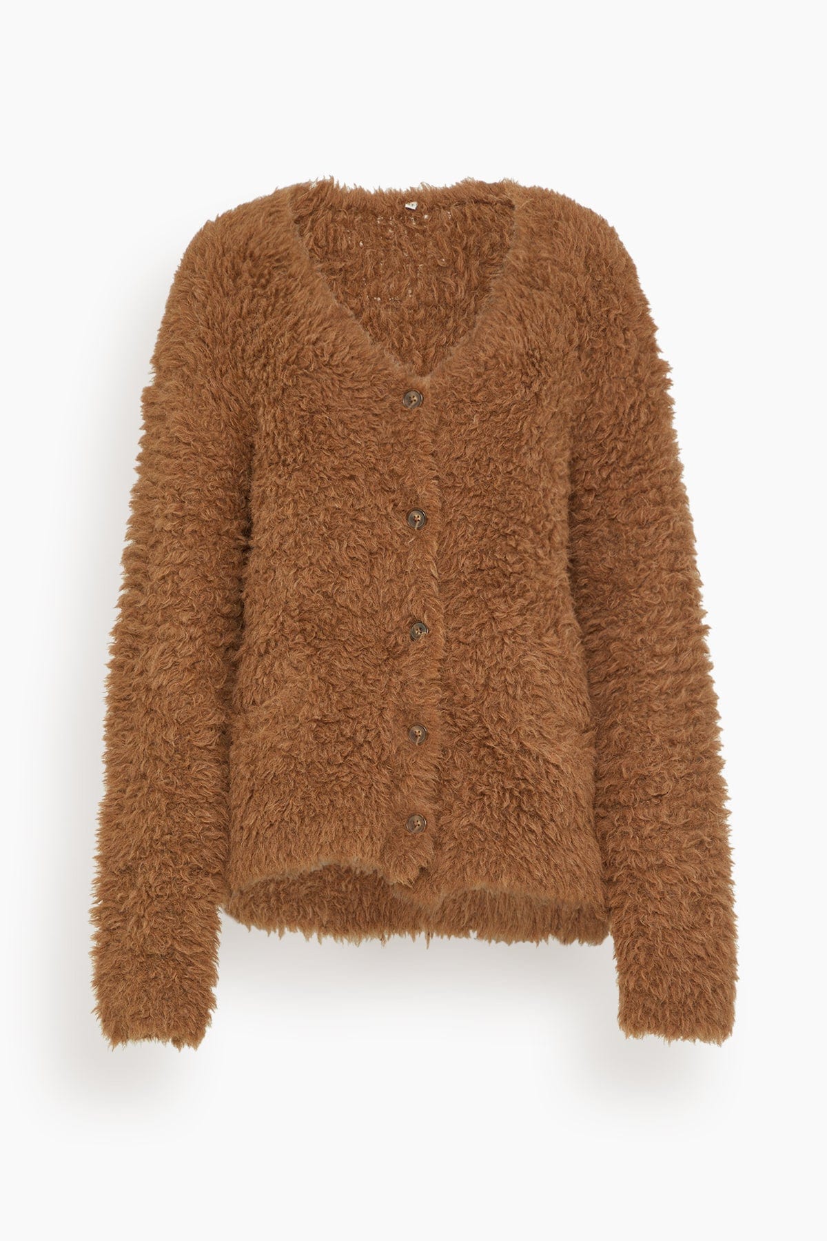 R13 Fluffy Boyfriend Cardigan in Brown