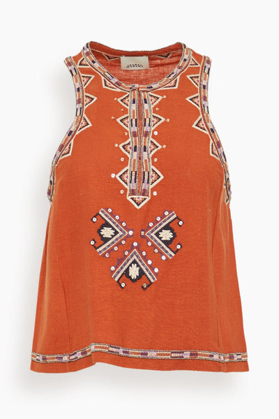 Zaharah Sleeveless Top in Burnt Orange