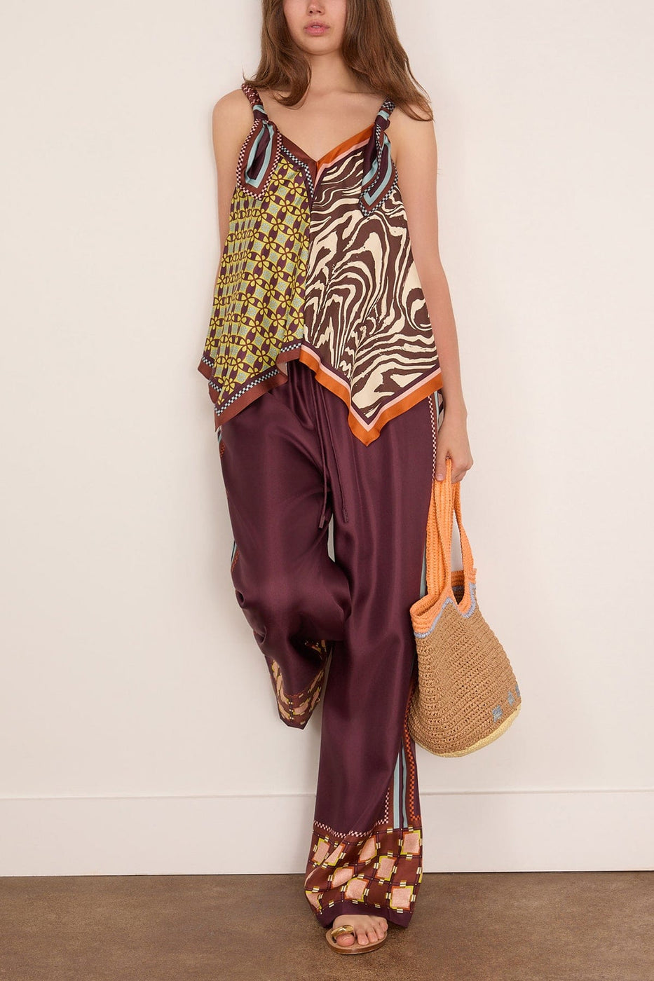 Alemais Wilson Silk Pant in Multi