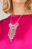 Dries Van Noten Brass Galvanized and Glass Necklace in Silver