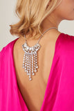 Dries Van Noten Brass Galvanized and Glass Necklace in Silver