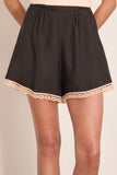 Forte Forte Chic Twill Culotte with Lace in Noir