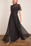Forte Forte Chic Tulle Plisse Dress in Noir