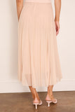 Forte Forte Chic Tulle Plisse Midi Skirt in Nude