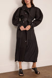 Lanvin Bi-Material Trench Coat in Black