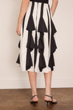 Lanvin Pleated Midi Skirt in Ecru/Black