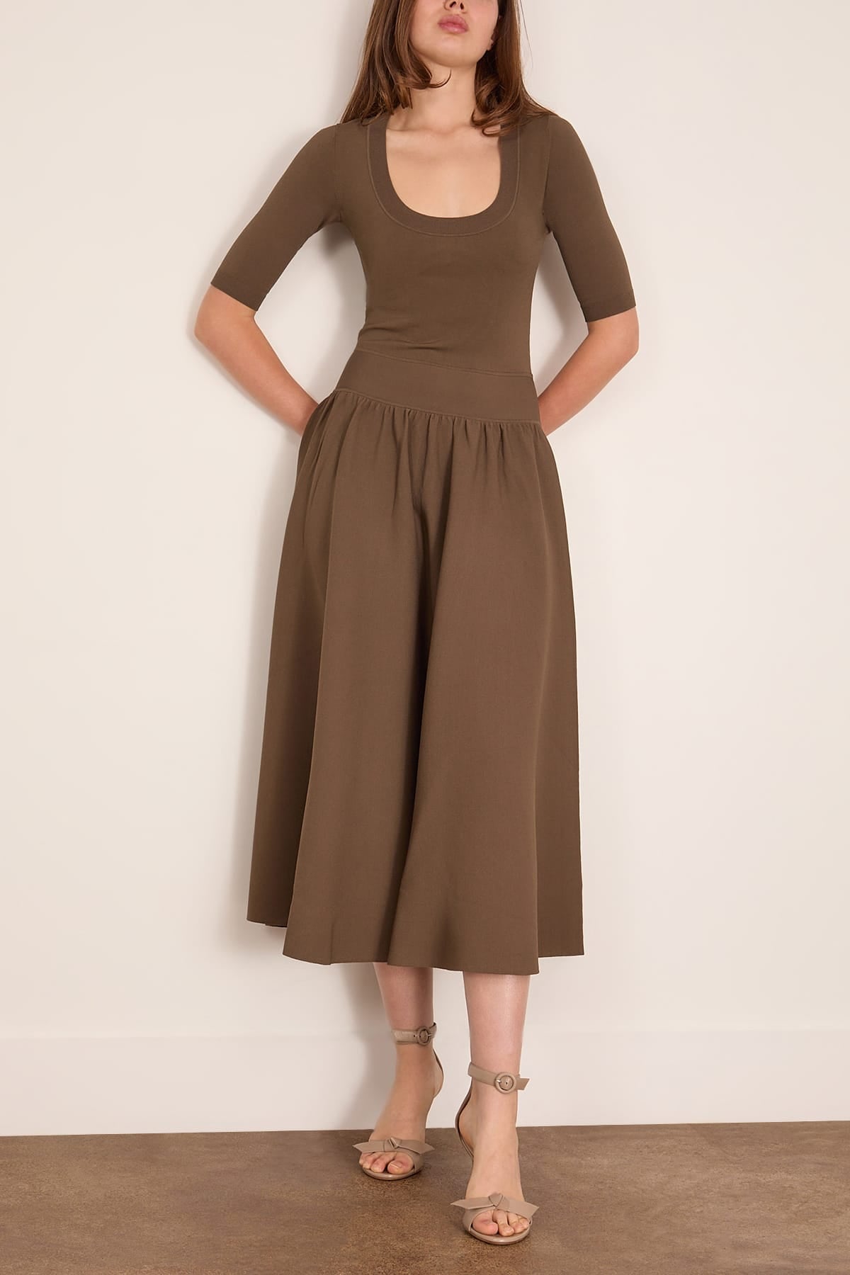 ruched keyhole midi dress in rose gold ruched keyhole midi dress in rose gold Trinny One-Shoulder Ruched Back Midi Dress Hot Pink