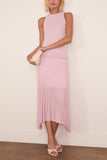 Maria McManus Sheer Pleat Skirt in Powder Pink
