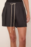 Maria McManus Drawstring Pleat Front Short in Black
