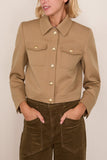 Nili Lotan Edna Cropped Jacket in British Khaki