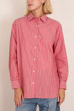 Nili Lotan Yorke Shirt in Red and White Stripe