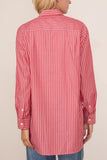 Nili Lotan Yorke Shirt in Red and White Stripe