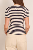 Nili Lotan Alita Stripe Sweater in Ivory/Dark Lapis