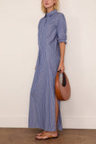 Nili Lotan Mina Dress in Dark Navy/White Stripes